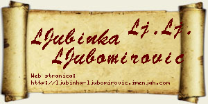 LJubinka LJubomirović vizit kartica